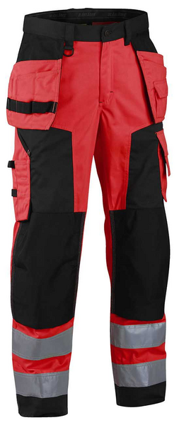 Riipputaskuhousut Blåkläder Hi-Vis 156818115599 punainen-musta