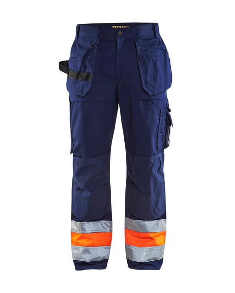 Riipputaskuhousut Blåkläder Hi-Vis 152918608953 mariininsininen-oranssi