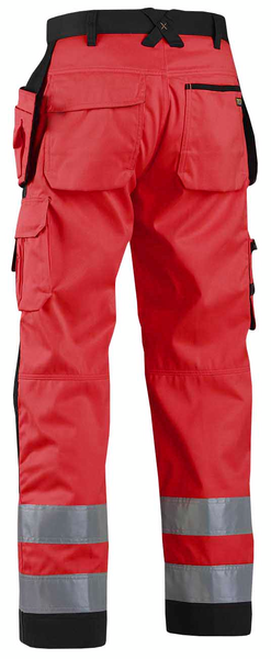Riipputaskuhousut Blåkläder Hi-Vis 156818115599 punainen-musta