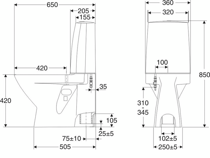 Wc-istuin IDO Seven D 10 1-t ilman kantta 3531001101