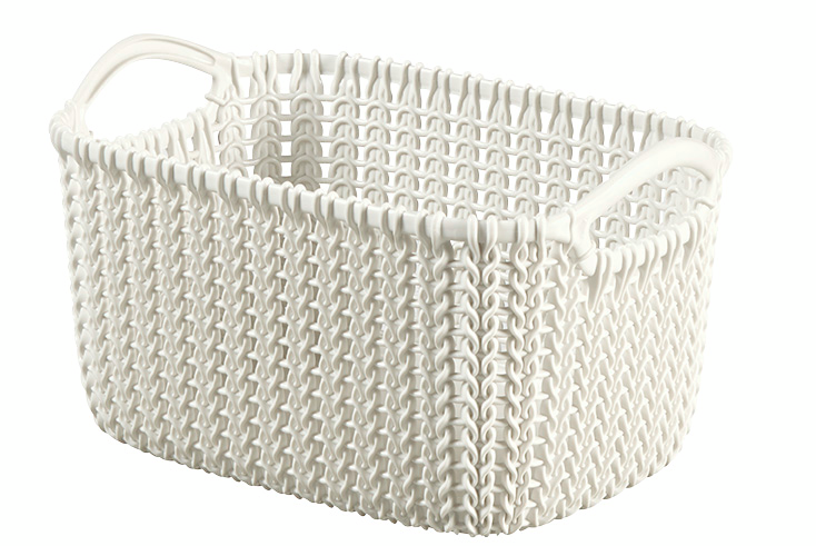 Säilytyskori Curver Knit L luonnonvalkoinen