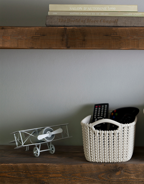 Säilytyskori Curver Knit L luonnonvalkoinen