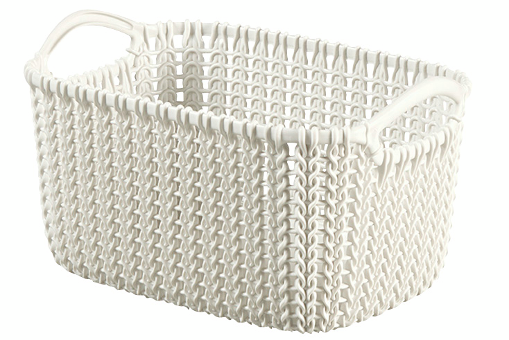 Säilytyskori Curver Knit S luonnonvalkoinen