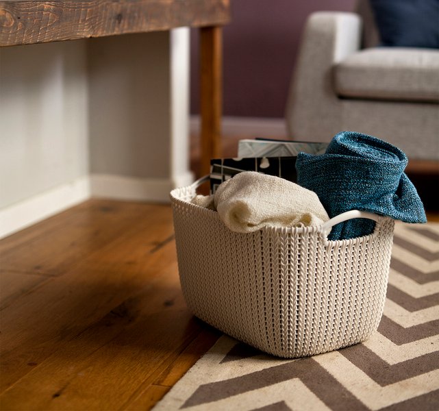 Säilytyskori Curver Knit XS luonnonvalkoinen