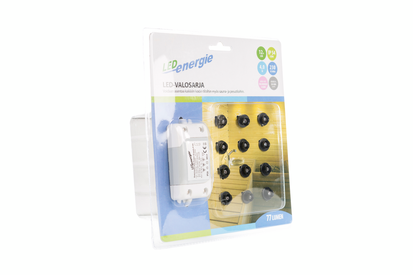 Led-valosarja led Energie 12-osainen musta