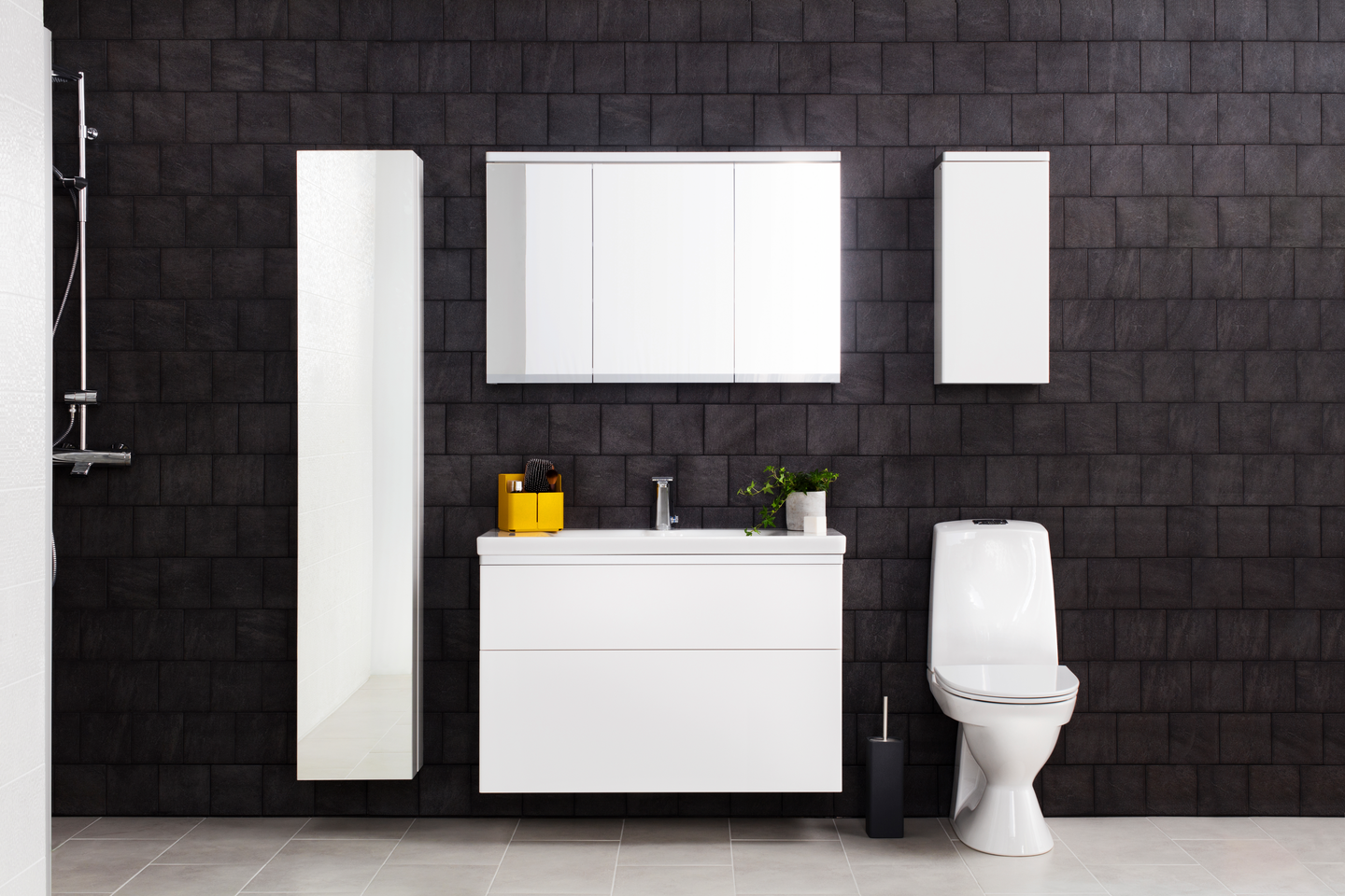 Peilikaappi IDO Glow Square L100xS18,5xK64,5cm valkoinen