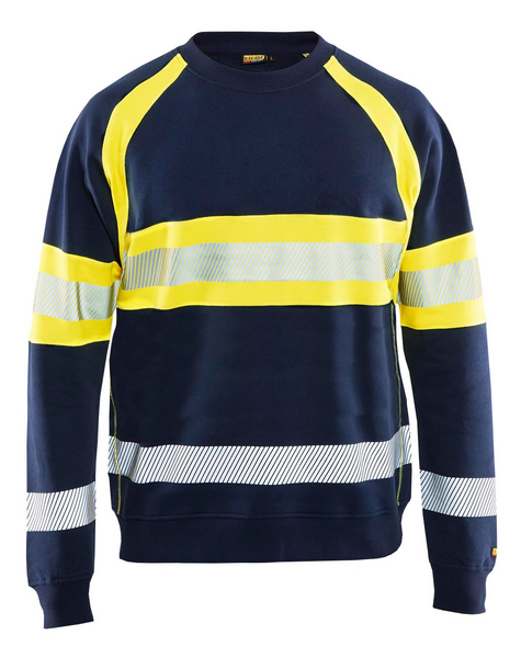 Collegepaita Blåkläder Hi-Vis 335911588933 mariininsininen-keltainen