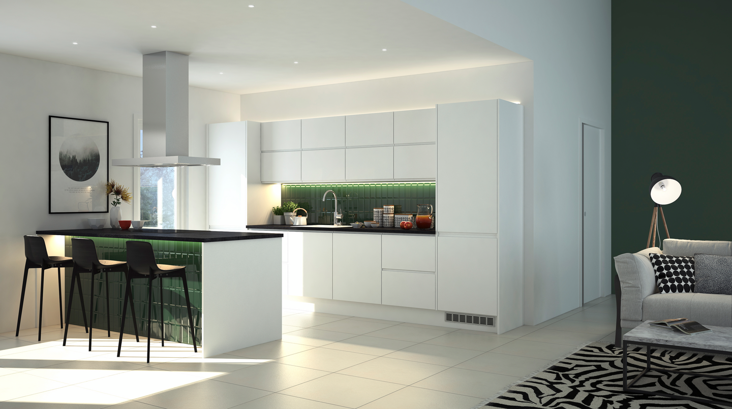 Seinälaatta Cello Primus 620.0 7,5x15 fasetti tummanvihreä kiiltävä 0,45m²