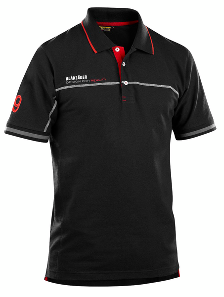 Pikeepaita Blåkläder 332710509956 musta/punainen