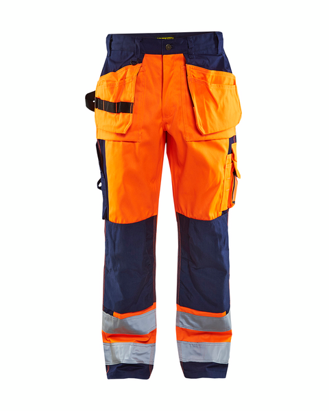 Riipputaskuhousut Blåkläder Hi-Vis 153318605389 oranssi-mariininsininen