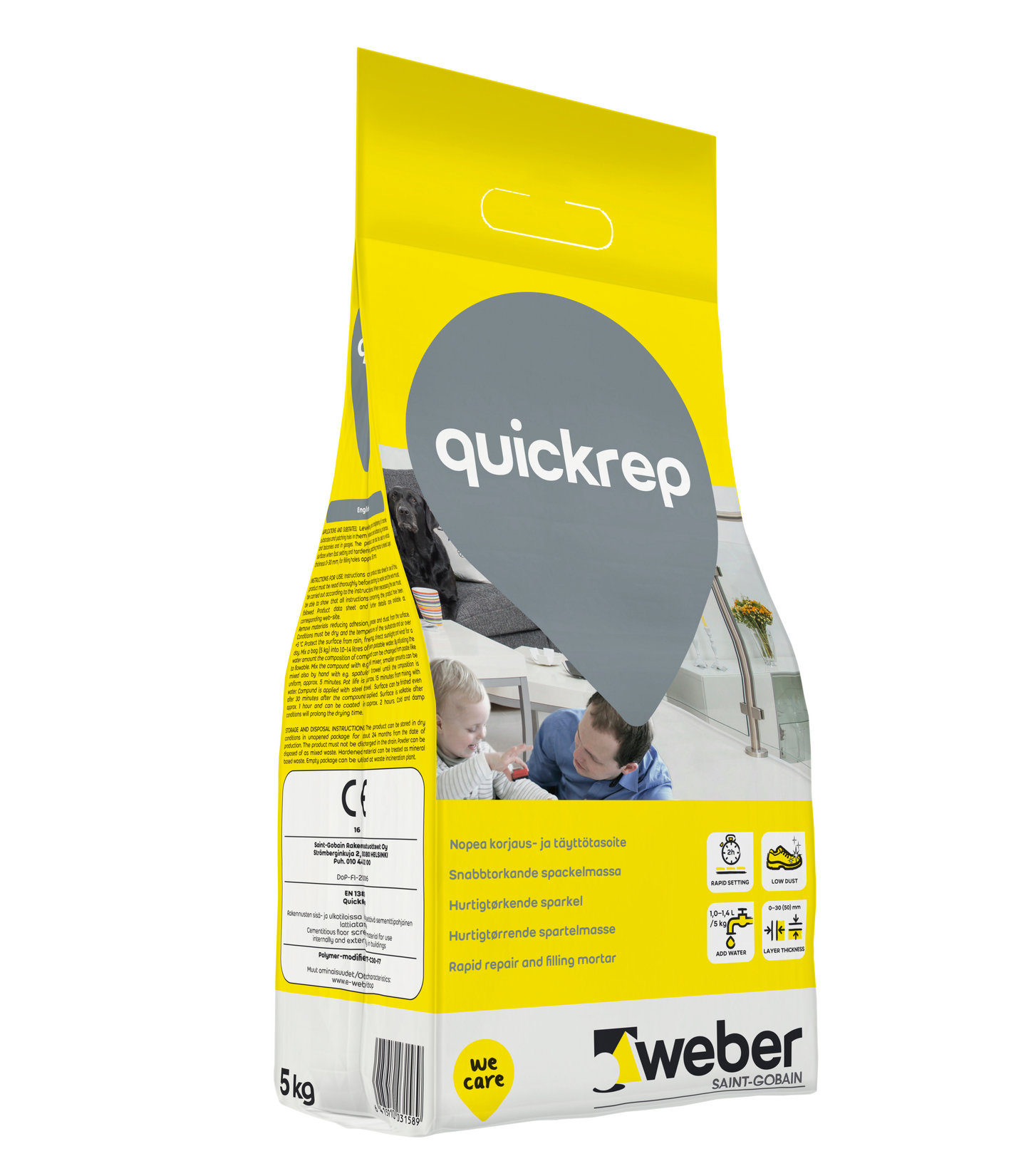 Korjaus- ja täyttötasoite Weber Quickrep 5kg