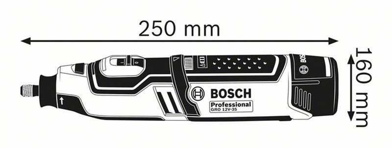 Akkumonitoimityökalu Bosch GRO 12V-35 Solo L-Boxx