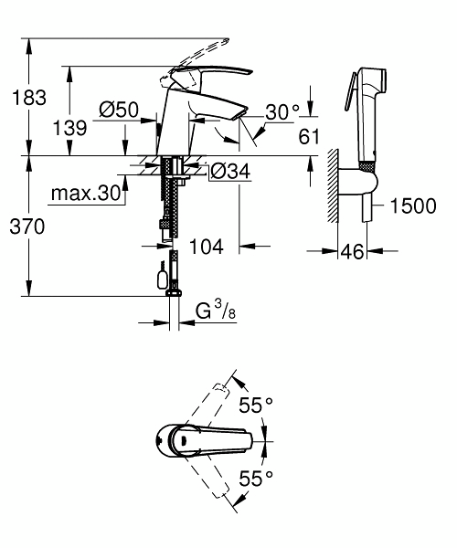 Pesuallashana GROHE Start 23123001 bidee
