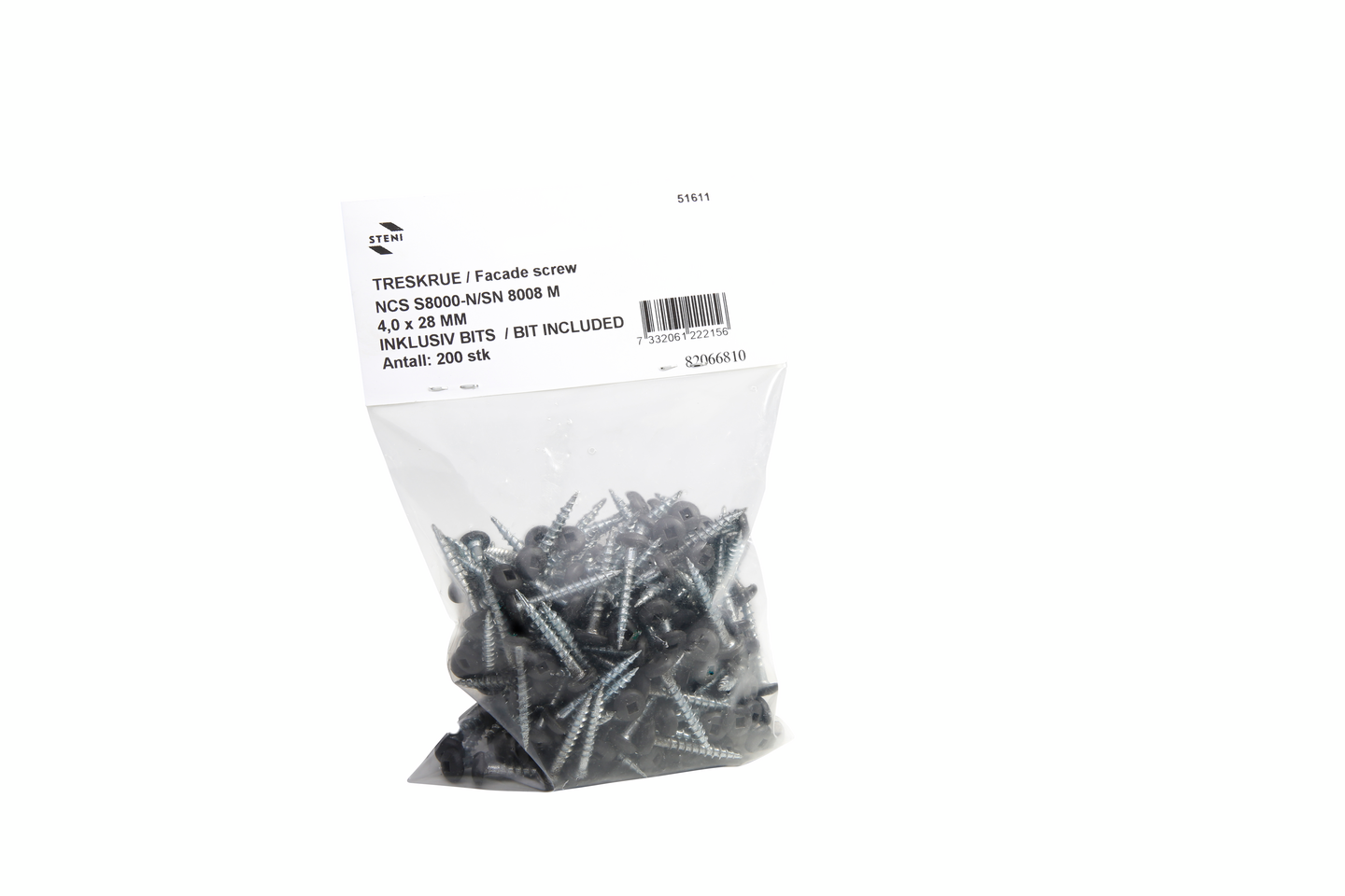 Ruuvi Steni 4,0x28mm SN8008 M tummanharmaa 200kpl