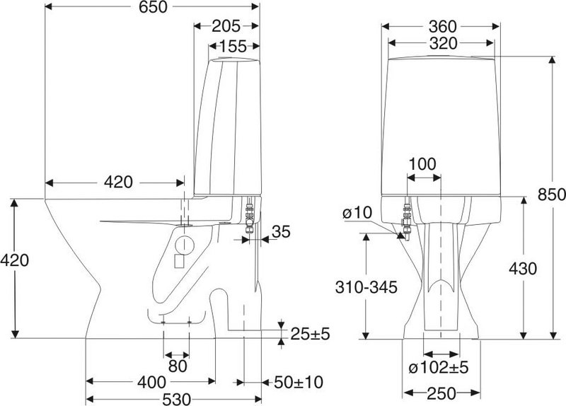 Wc-istuin IDO Seven D 13 1-t ilman kantta 3521301101