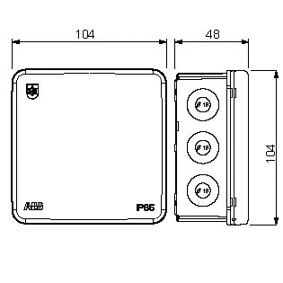 Pintajakorasia ABB AP10PP 104x104 IP55 valkoinen