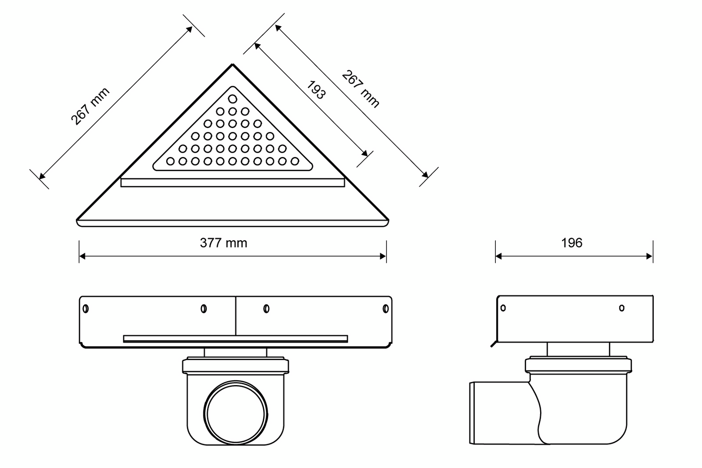 Lattiakaivokaluste Unidrain 2011 kulma 200mm