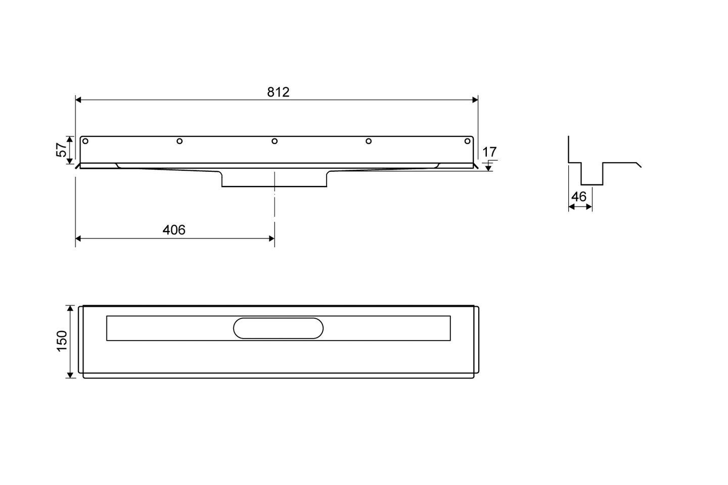 Lattiakaivokaluste Unidrain 1004 yksi seinälaippa