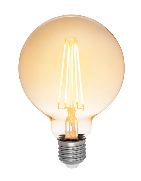 Led-lamppu Airam Amber Globe 95 250lm E27 2200K antiikki kirkas himmennettävä