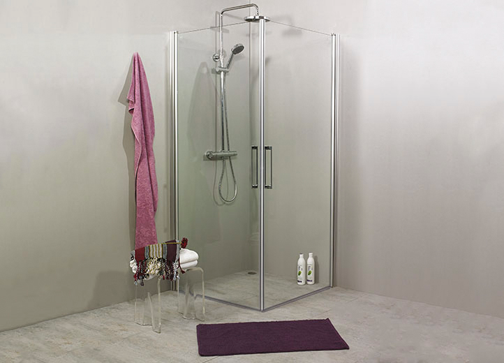 DUSCHHÖRN NORO FIX TREND C 89/98, SILVER MATT TRANSPARENT GLAS