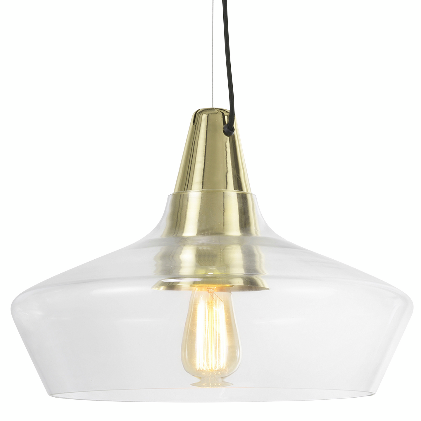 Riippuvalaisin Sessak Laaka messinki/kirkas lasi halkaisija 40cm 1x28W