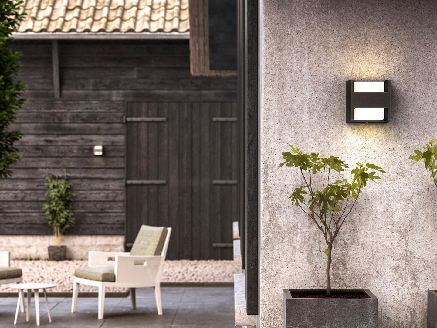 Seinävalaisin Philips Arbour 2x4,5W antrasiitti