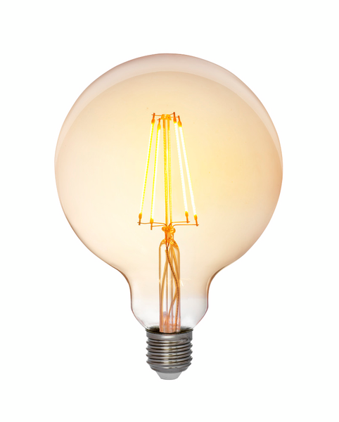 Led-lamppu Airam Amber Globe 125 380lm E27 2200K himmennettävä antiikki 5W