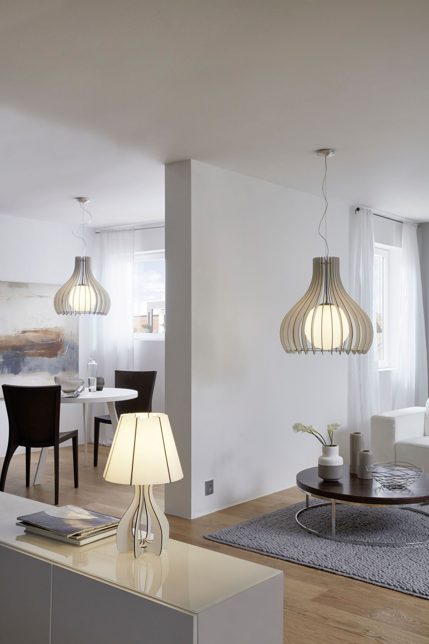 Riippuvalaisin EGLO Tindori 50cm valkoinen