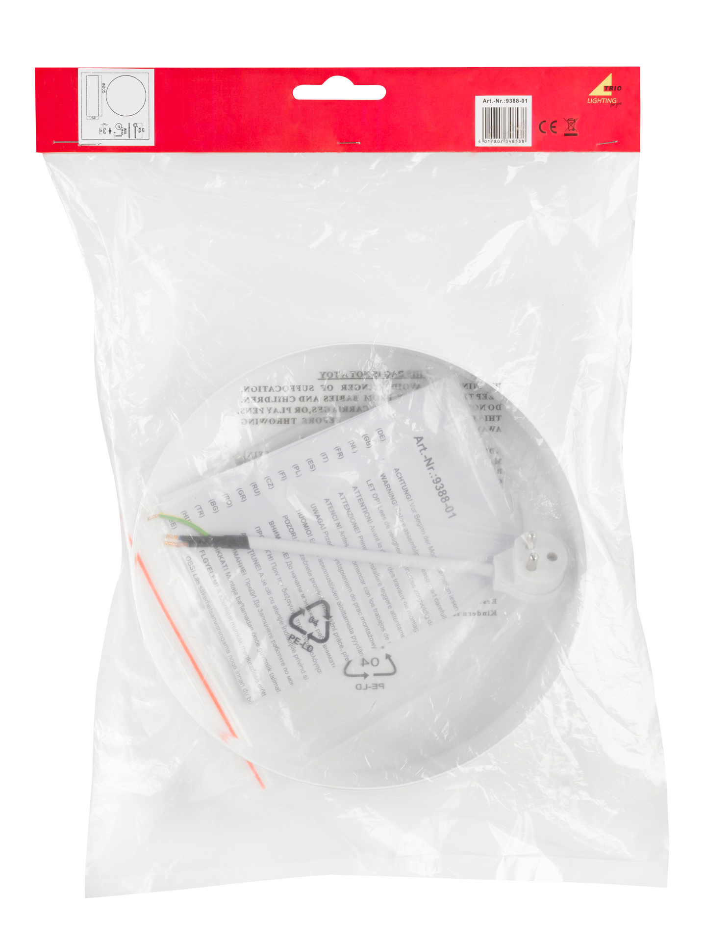 Plafondin asennussarja TRIO valkoinen