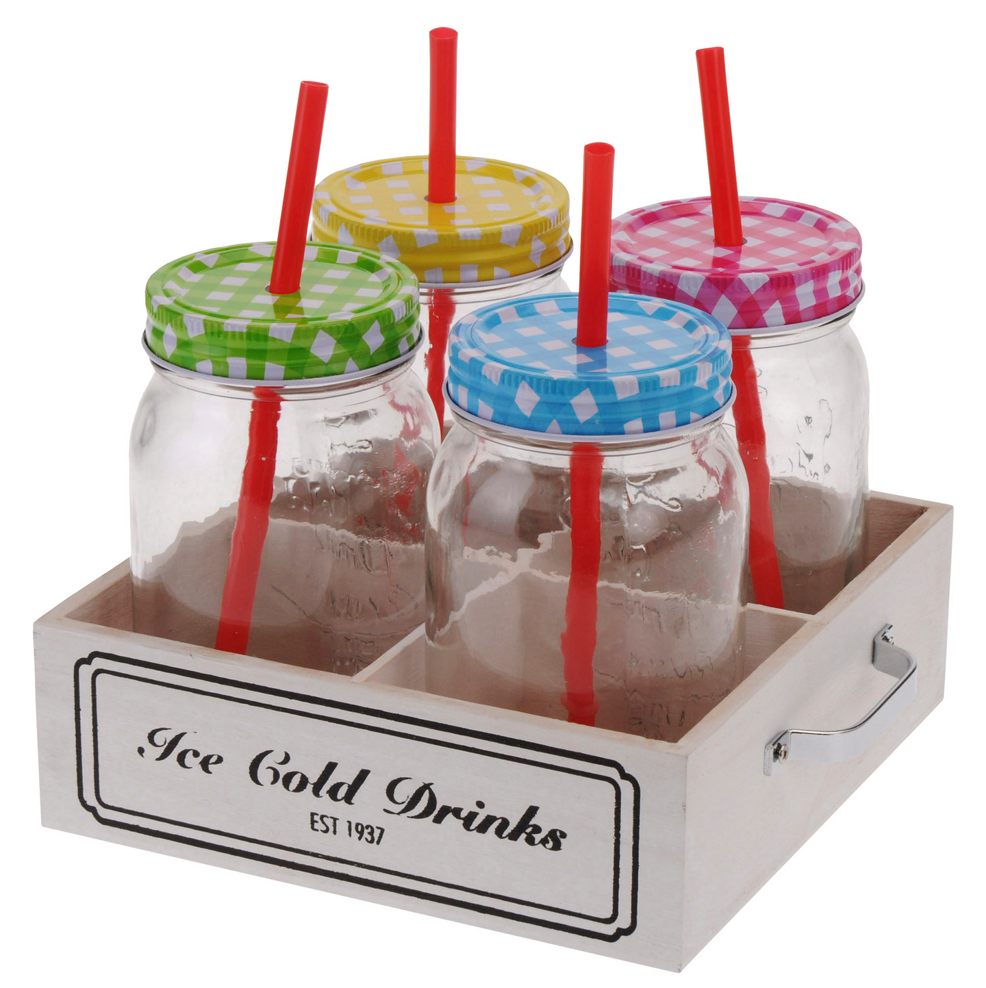 Juomalasisetti 4kpl lasit pillillä