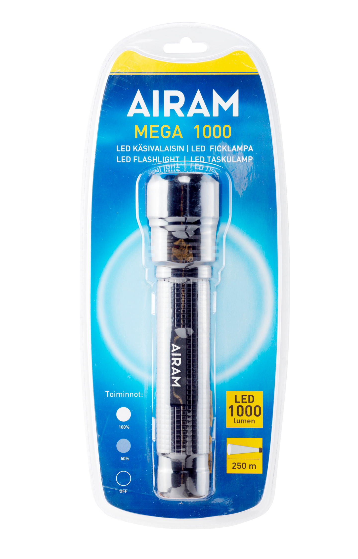 Taskulamppu Airam Mega 1000lm