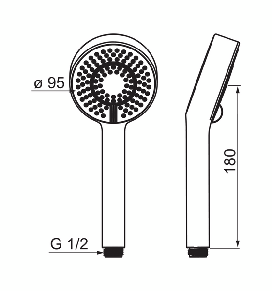 Käsisuihku Oras Apollo 254022 95mm 3-toiminen