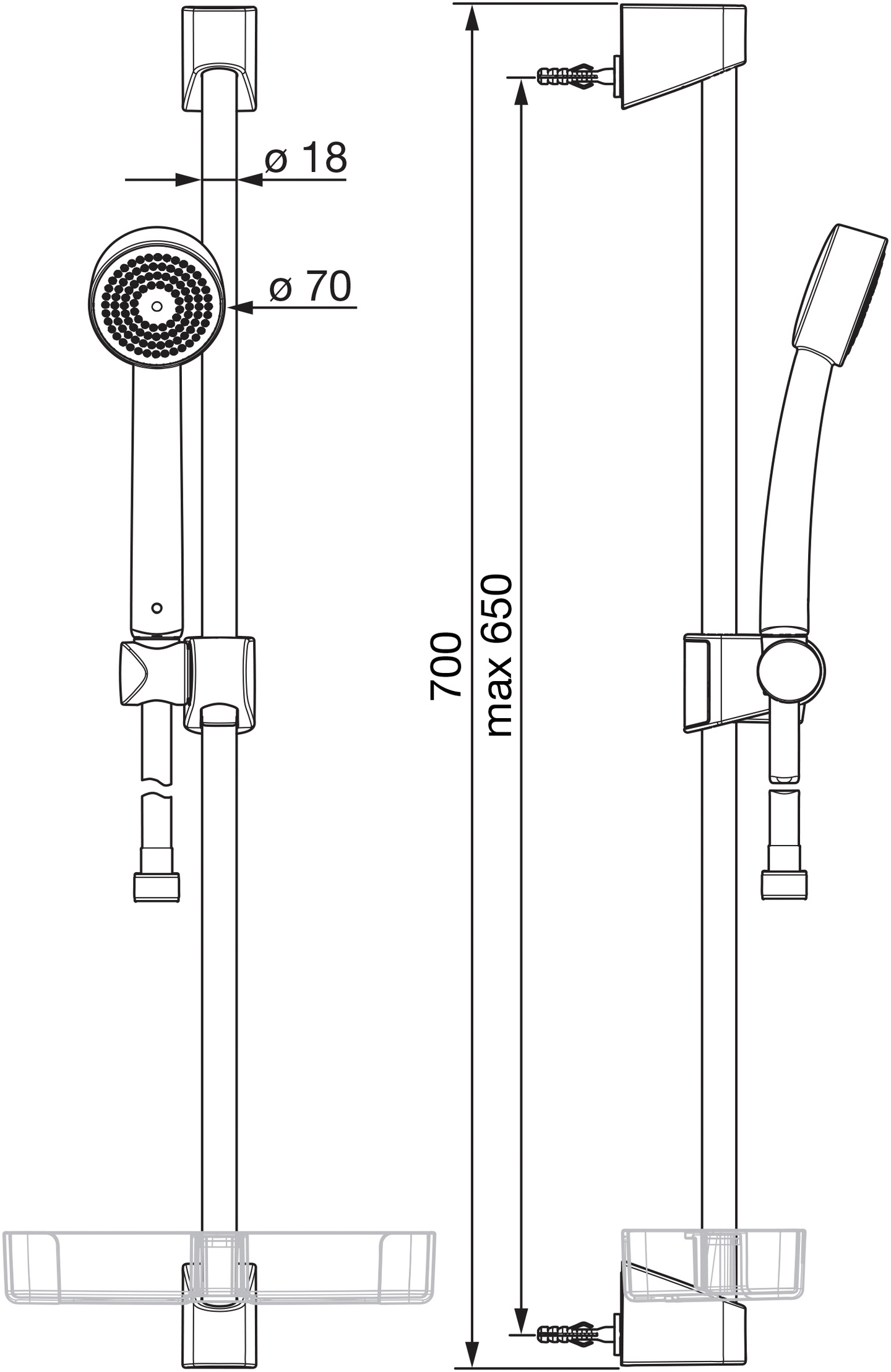 Suihkusetti Oras Apollo 520-11 valkoinen