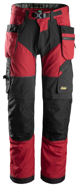 Housut Snickers 6902-1604 Stretch riipputaskut chilinpunainen/musta