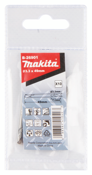 Metalliporanterä Makita 3,3x49mm HSS-G 10kpl popniitti