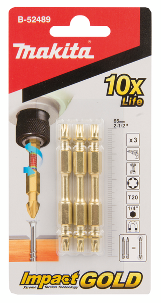 Ruuvauskärki Makita 65mm 2 x Torx 20 3kpl