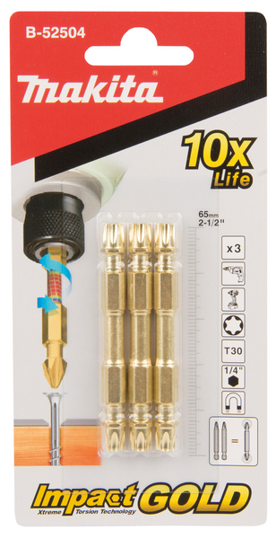 Ruuvauskärki Makita 65mm 2 x Torx 30 3kpl