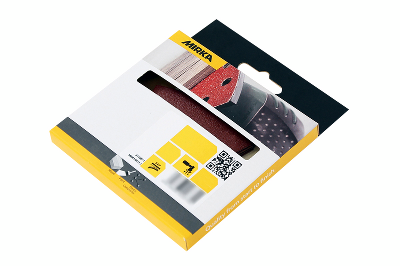 Hiomakolmio Mirka punainen 93x93x93 tarra 6R 60 5kpl