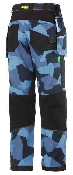 Housut Snickers Junior FlexiWork 7505 sininen Camo-musta