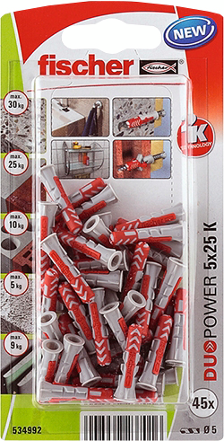 Nailontulppa Fischer Duopower 5x25mm K 45kpl