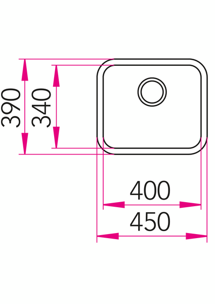 Keittiöallas Cello CS-40 ruostumaton teräs neliö