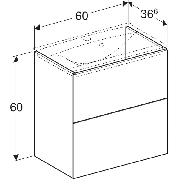Allaskaappi IDO Elegant L60 K60 S36,6cm Compact valkoinen