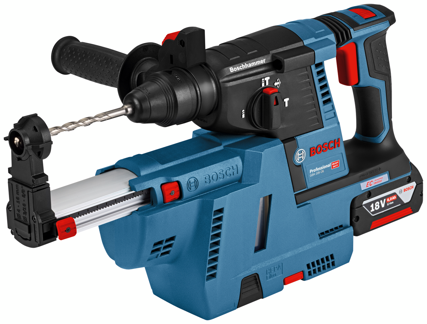 Poravasara Bosch GBH 18V-26 + GDE 18V-26 2x6,0Ah Case