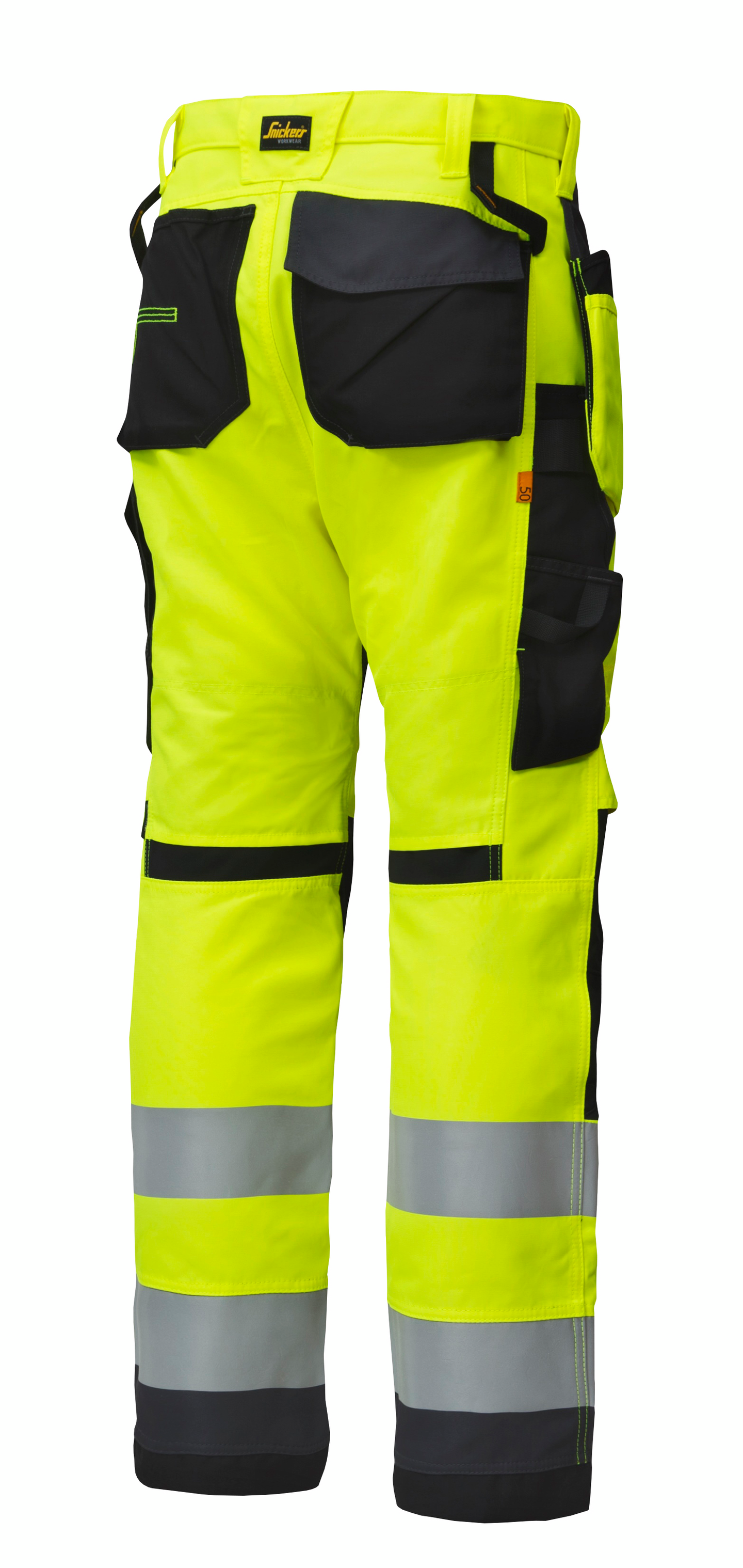 ARBETSBYXA SNICKERS WORKWEAR VARSEL AW HF KL2 56, VARSELGUL
