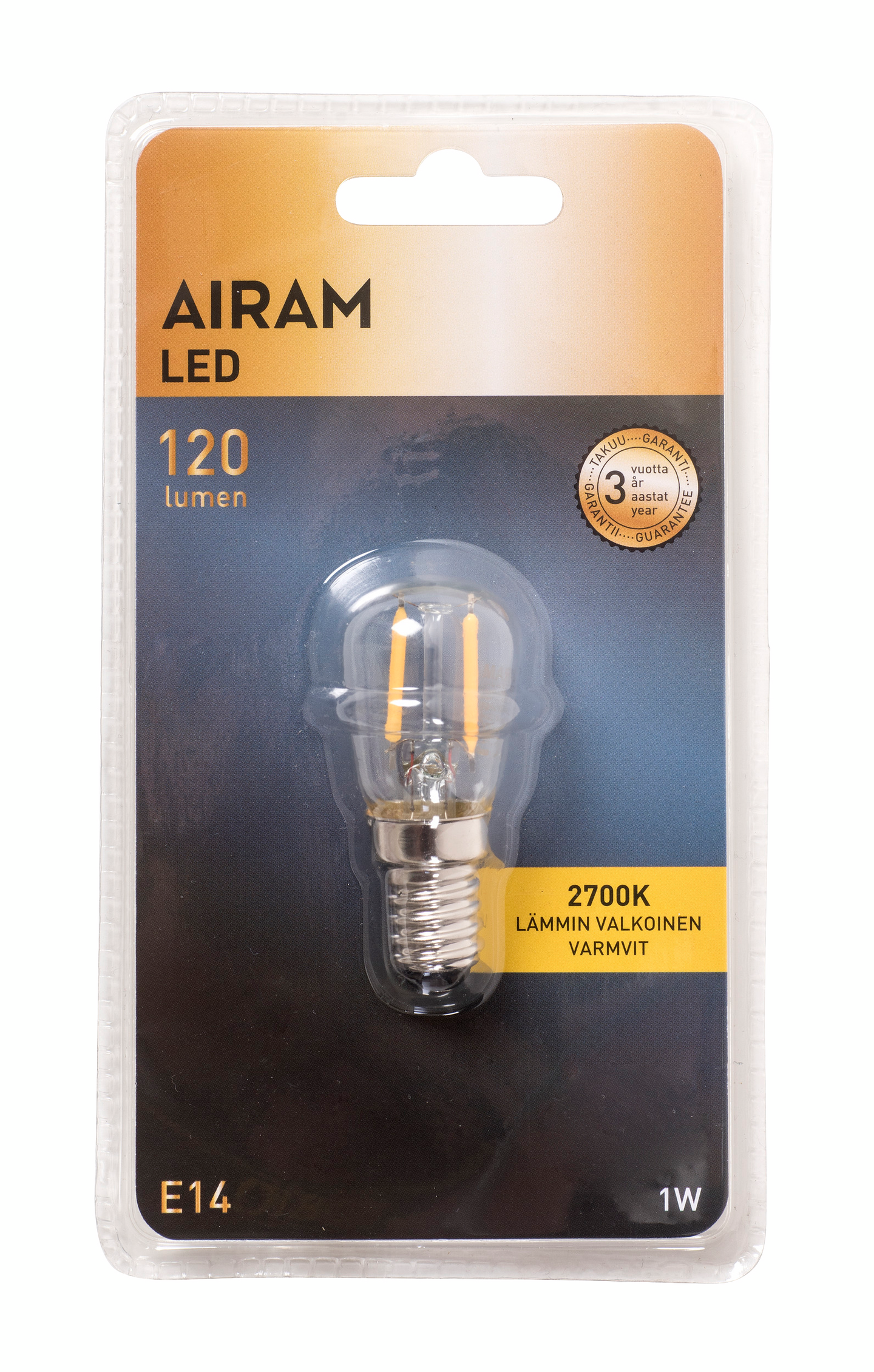 Led-merkkilamppu Airam kirkas 120lm 1W E14