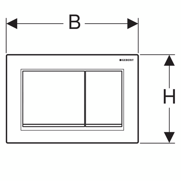 Huuhtelupainike Geberit Omega30 valkoinen/kromi matala