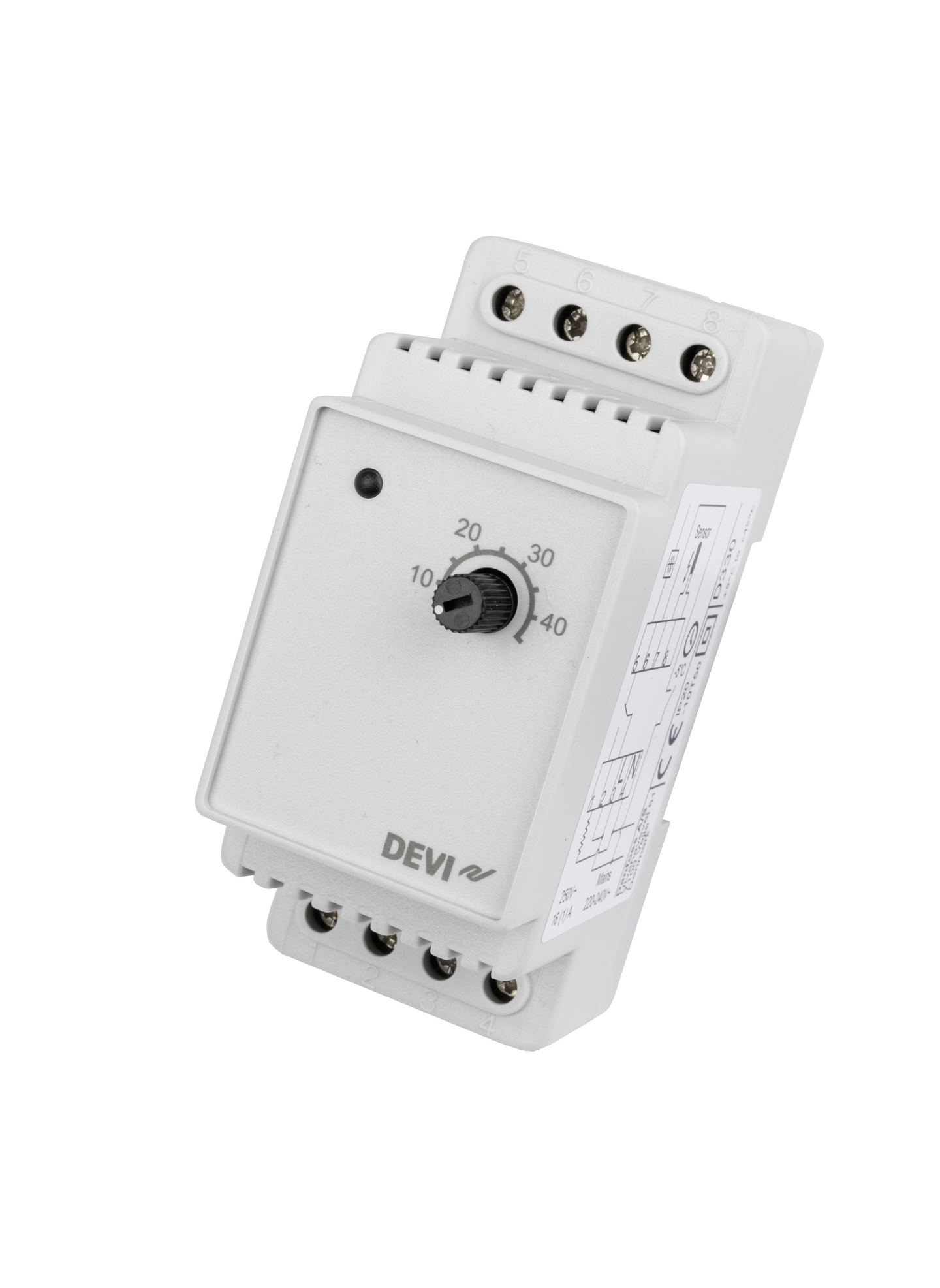 Lattiatermostaatti Devireg 330 +5-+45 16A Dinlat