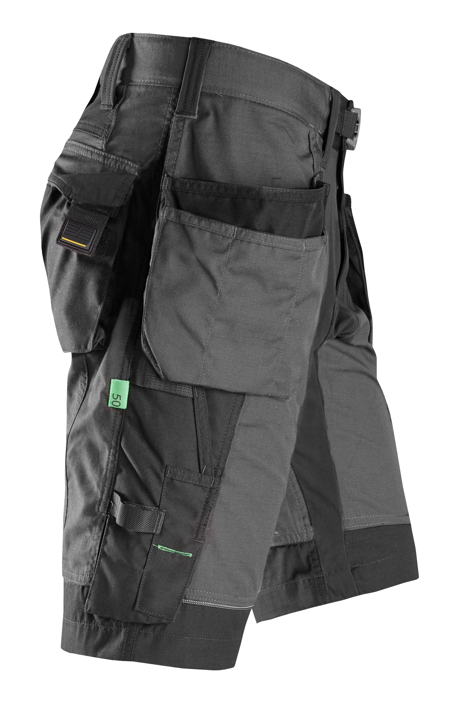 Shortsit Snickers FlexiWork+ riipputaskuilla 6904 teräksenharmaa-musta