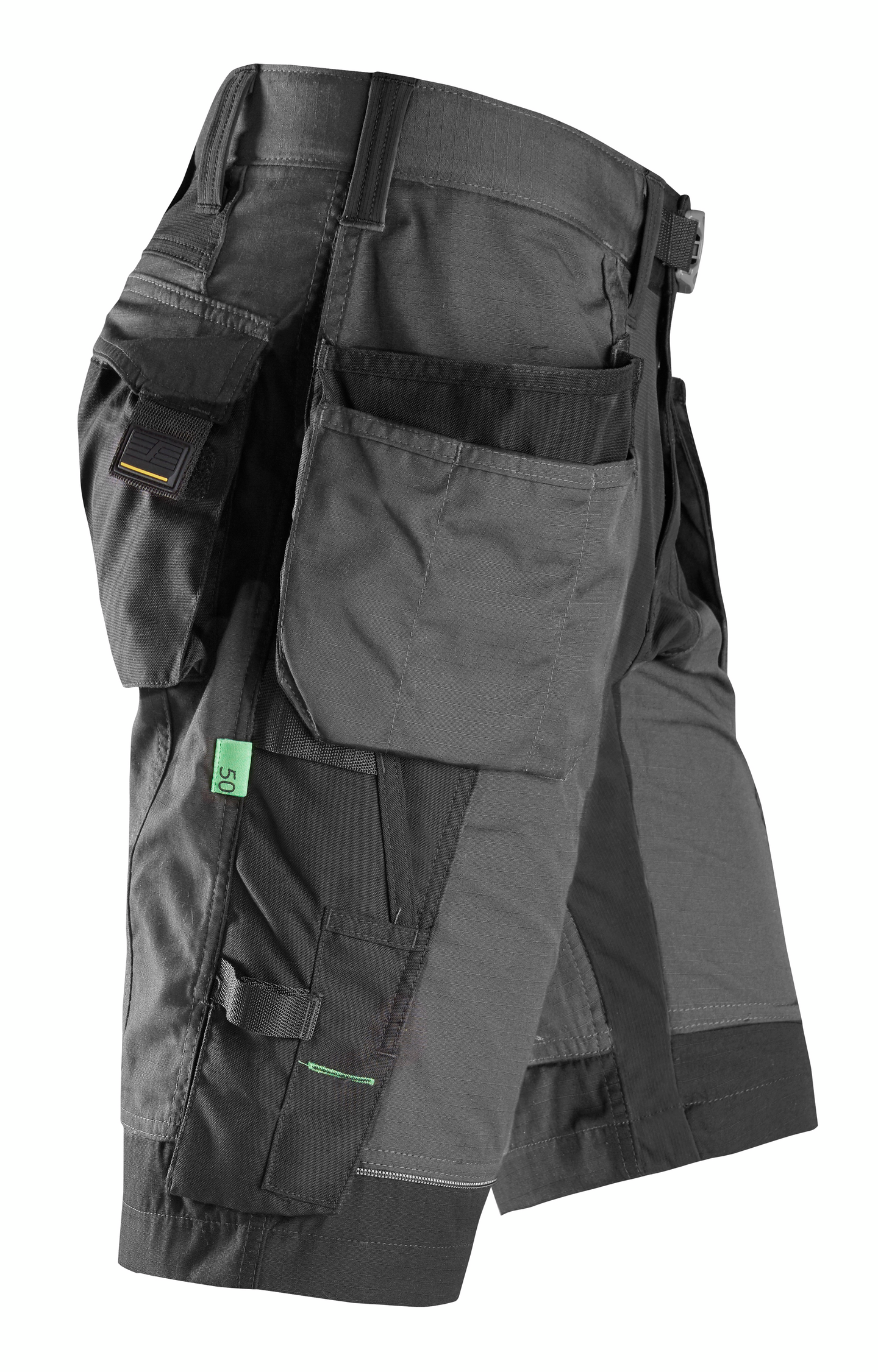 Shortsit Snickers FlexiWork+ riipputaskuilla 6904 teräksenharmaa-musta