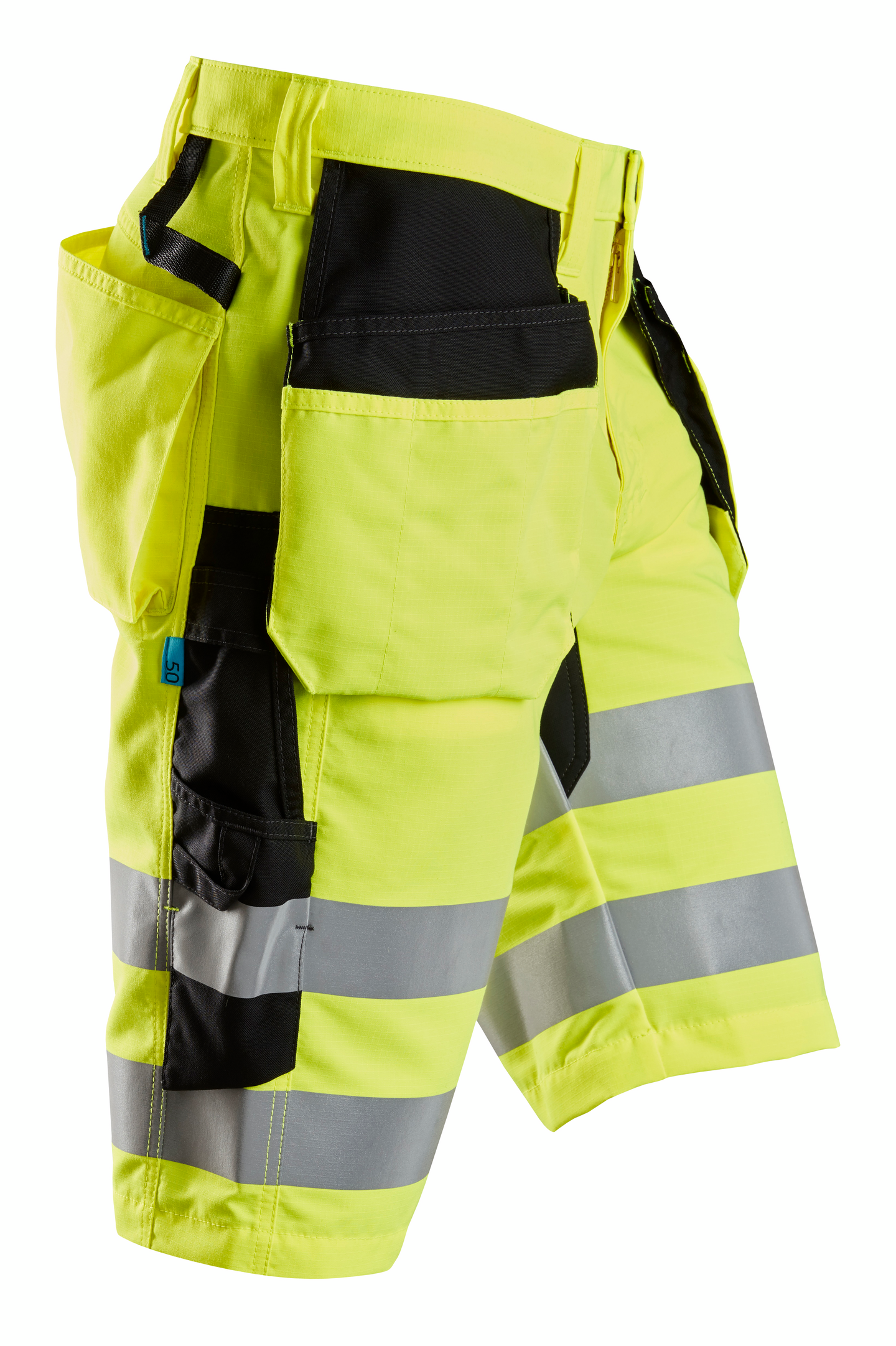 Shortsit Snickers LiteWork+ 6131-6604 huomiokeltainen-musta lk 1